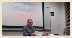 Chris Marlborough Talks Wage Theft With Adelphi Business Law Students